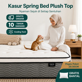 NovaSleep Kasur IceCool Busa Springbed Tebal 25/30cm – Empuk, Adem & Nyaman untuk Lantai, GRATIS Bantal Anti Lembab