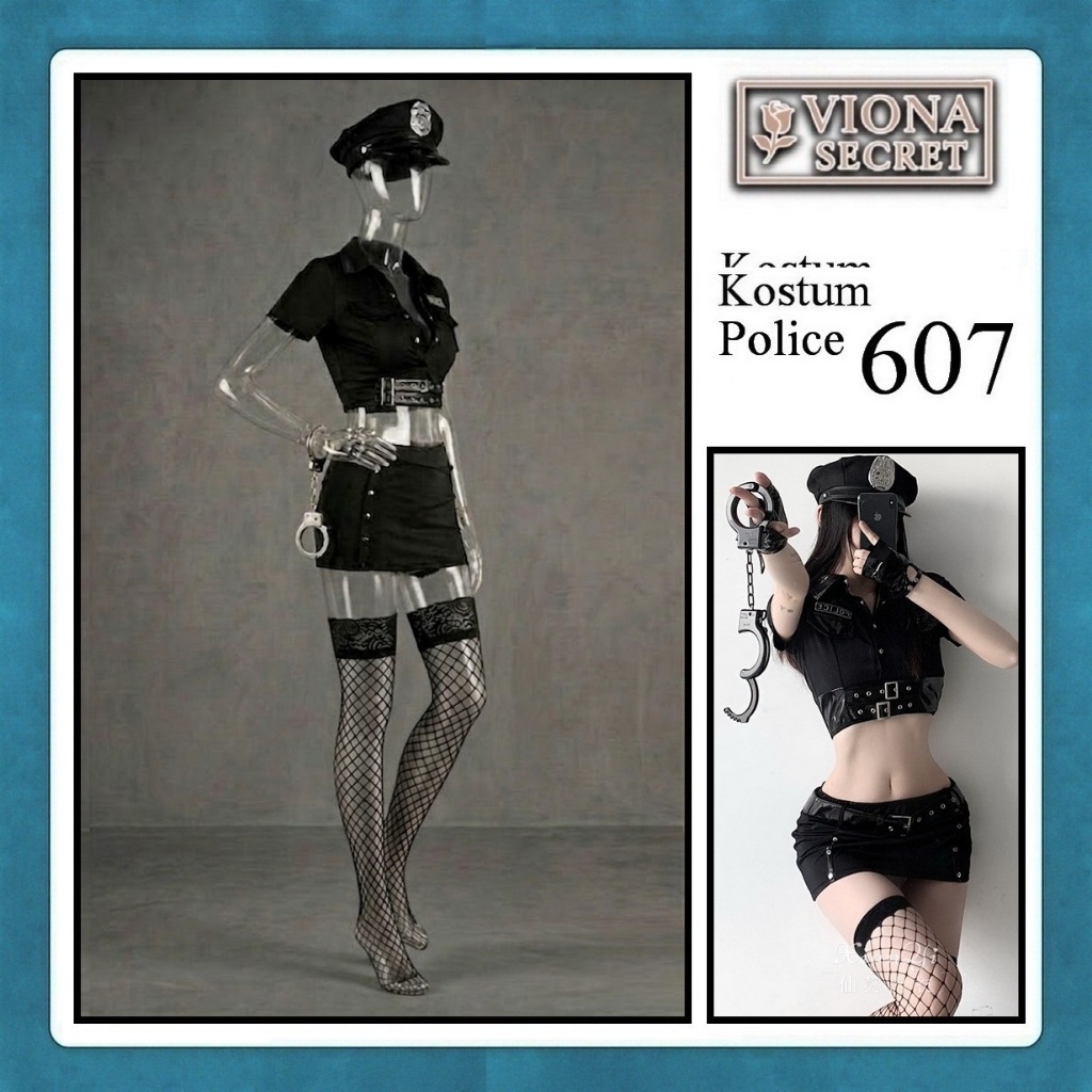 Viona ชุดชั้นในเซ็กซี่ชุดนอนเครื่องแต่งกายคอสเพลย์ - ตํารวจเซ็กซี่ 607