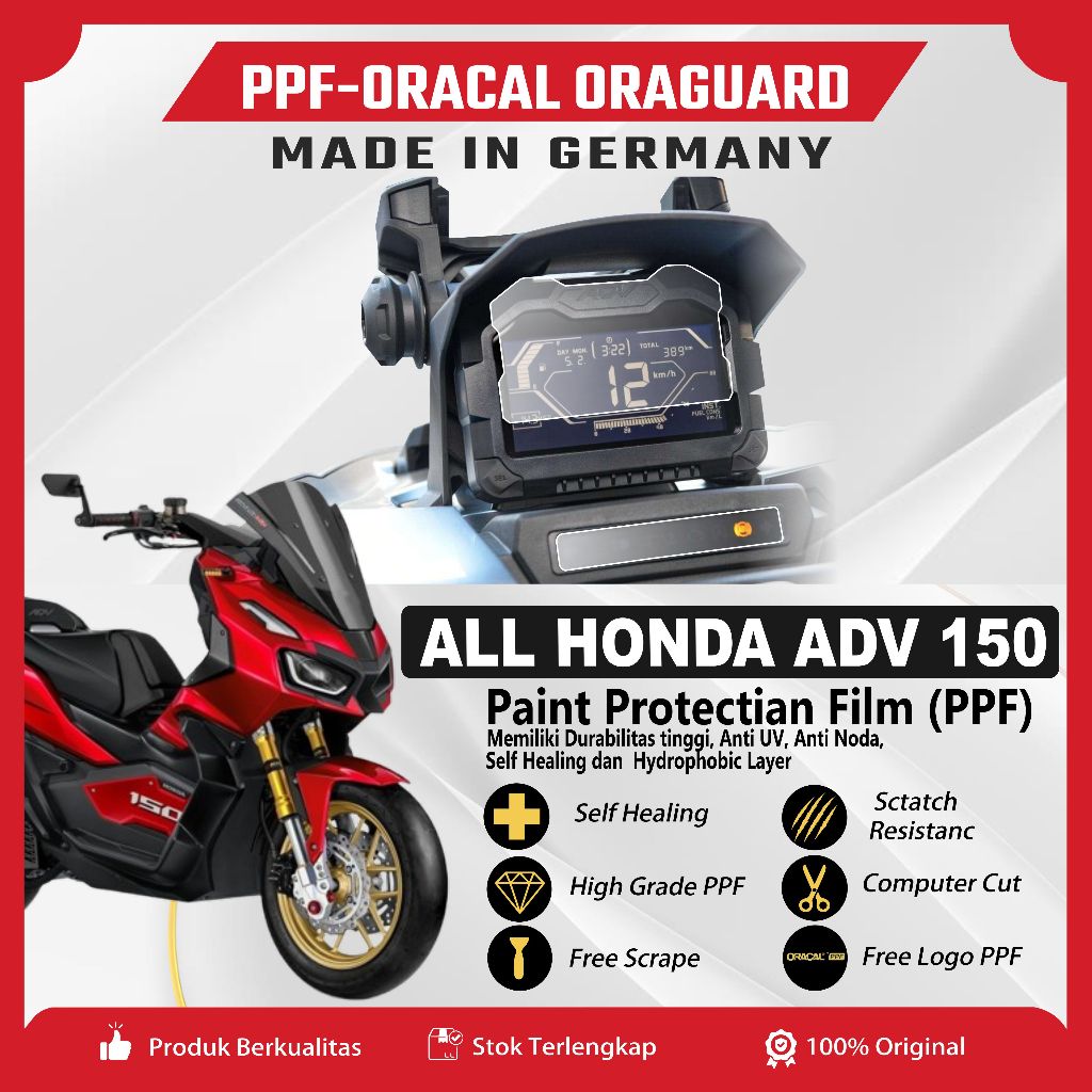 PPF ORACAL TPU Speedometer Honda ADV 150 Anti-Scratch PPF Sticker (ฟิล์มกันรอยสี) สติ๊กเกอร์