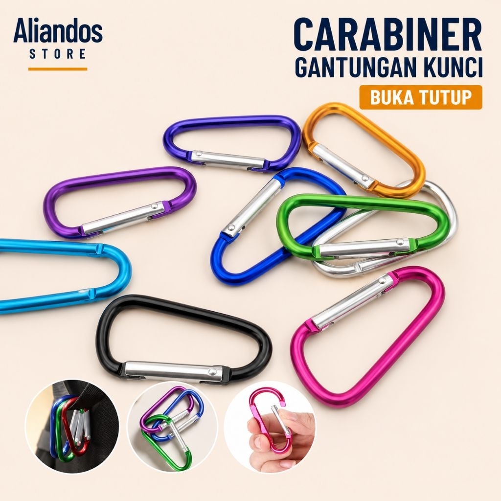 GANTUNGAN พวงกุญแจ Carbiner / พวงกุญแจปิดเปิดได้