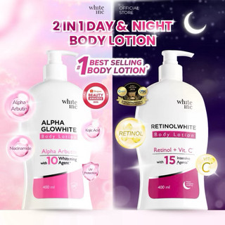 (SIAP KIRIM) BUNDLING WHITE INC Alpha Glowhite Body Lotion + Retinolwhite Body Lotion Glowing/Paket Glowing/Bodycare Siang malam