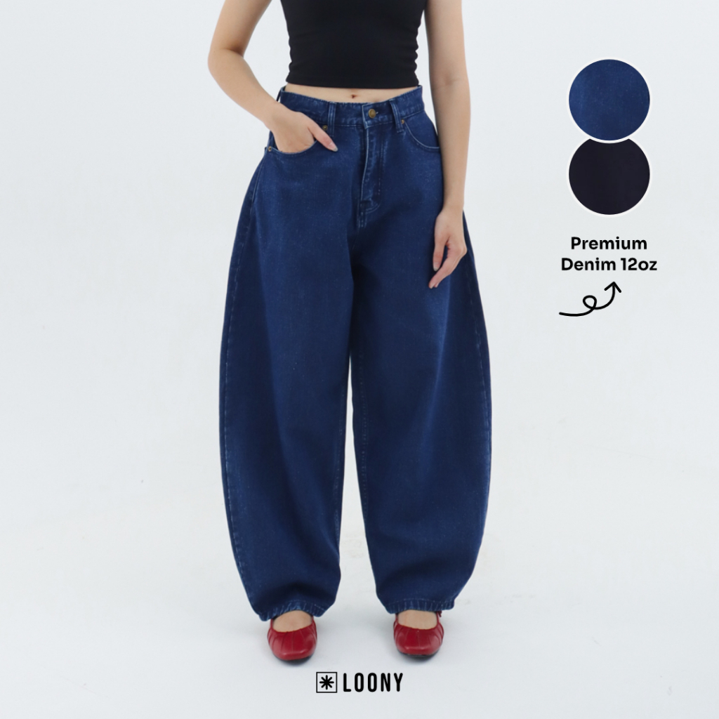 Loony - Mijoo Barrel Jeans - กางเกง
