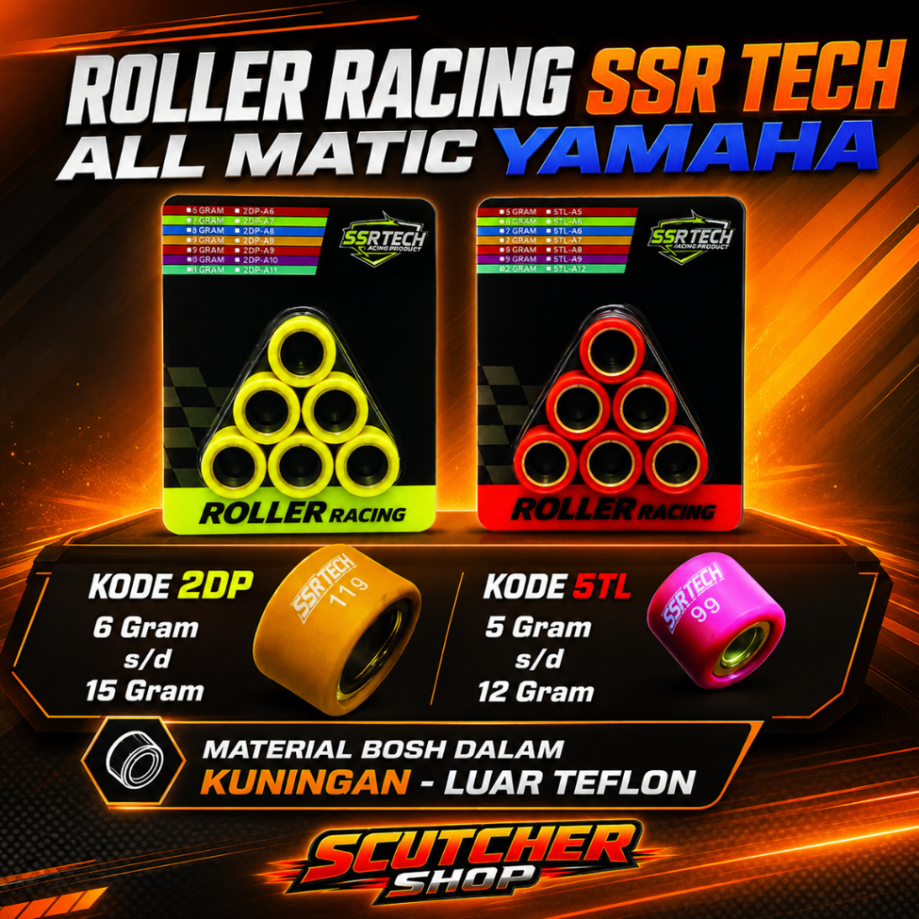 SSR TECH ROLLER RACING ALL MATIC YAMAHA MIO NMAX AEROX LEXI FAZIO XRIDE