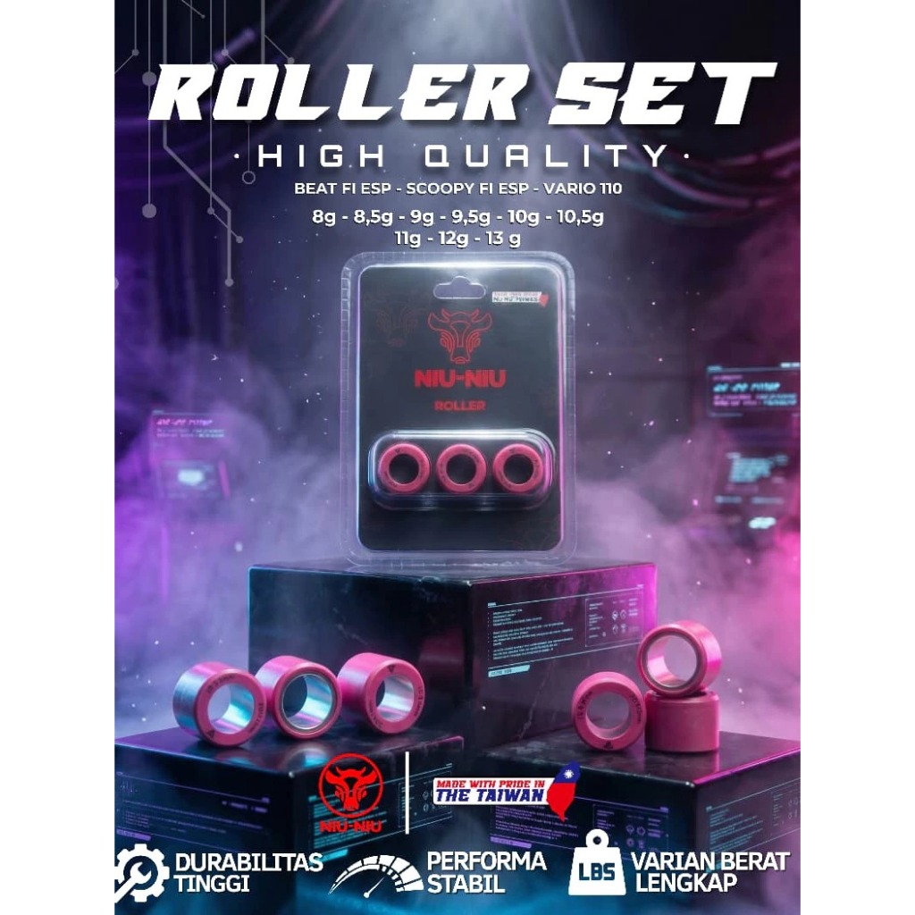 NIU NIU Racing Roller Beat Fi/ESP - Scoopy Fi/ESP - Vario 110 (3 ชิ้น)