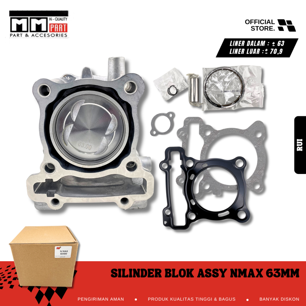 CYLINDER BLOCK ASSY NMAX 63MM - BLOCK SEHER 63 MM BORING UP NMAX AEROX 155 2DP