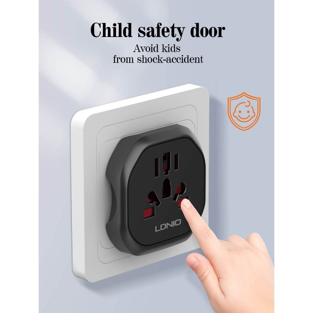 LDNIO Travel Plug Z7 อะแดปเตอร์สากล AU/EU/UK/US 2500Watt พลังสูงสุด