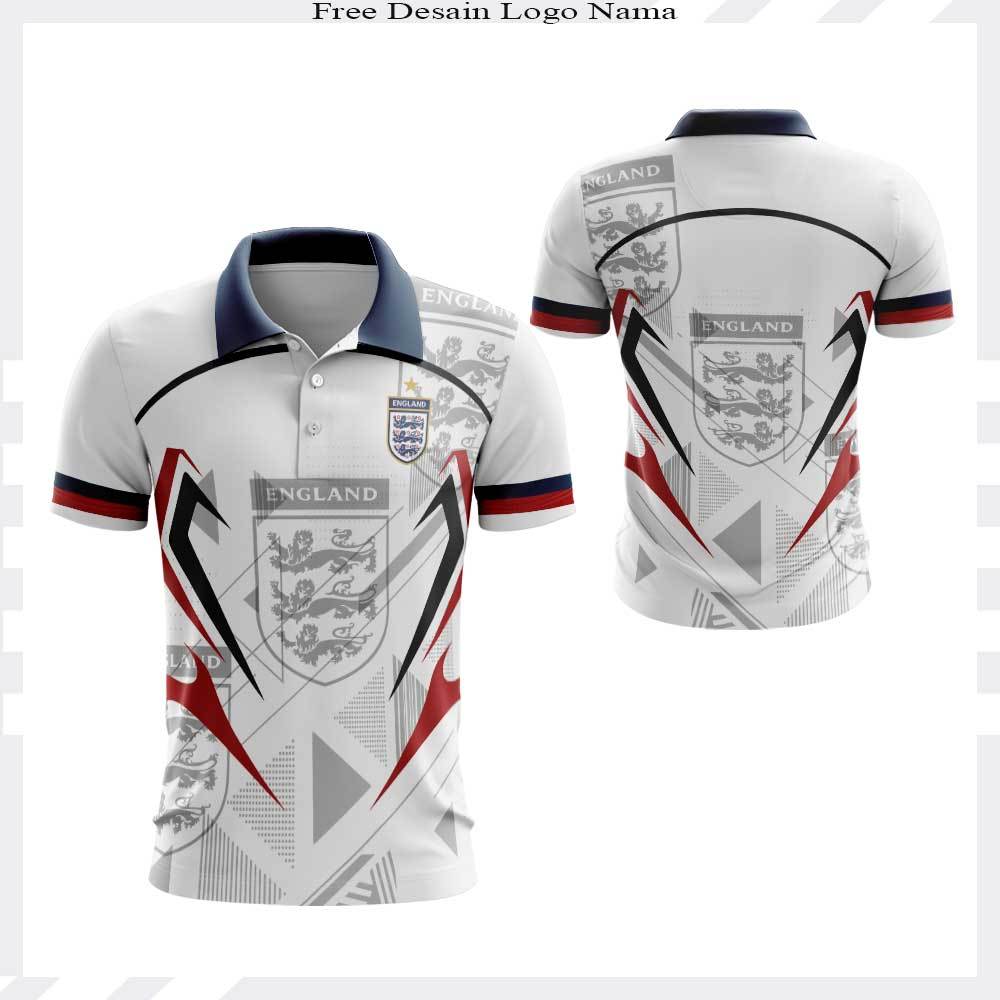 FANTASY ENGLAND UNISEX SUPPORTER POLO JERSEY - PREMIUM FULLPRINT ENGLAND CONTINGENT JERSEY