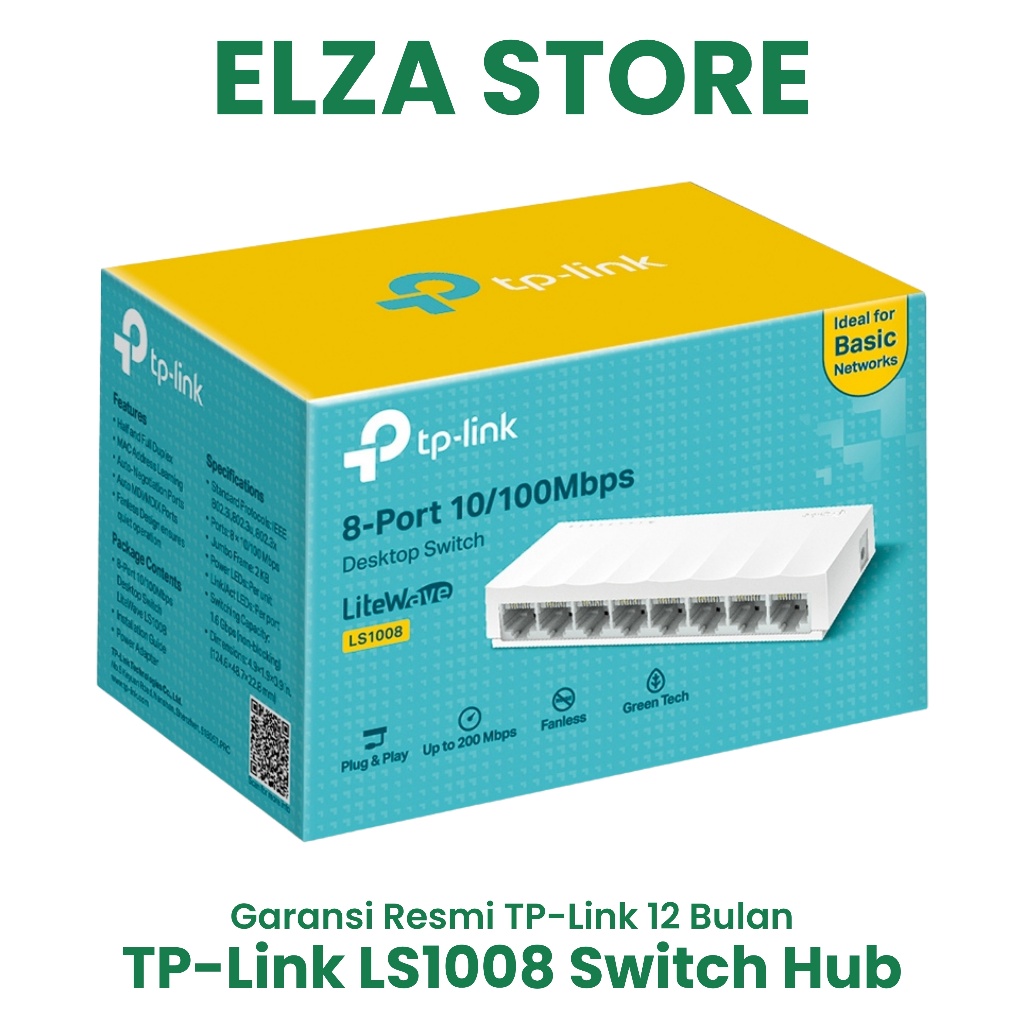 TP-LINK LS1008 8 Port 10/100Mbps Desktop Switch Hub / Switch Hub 8 Port