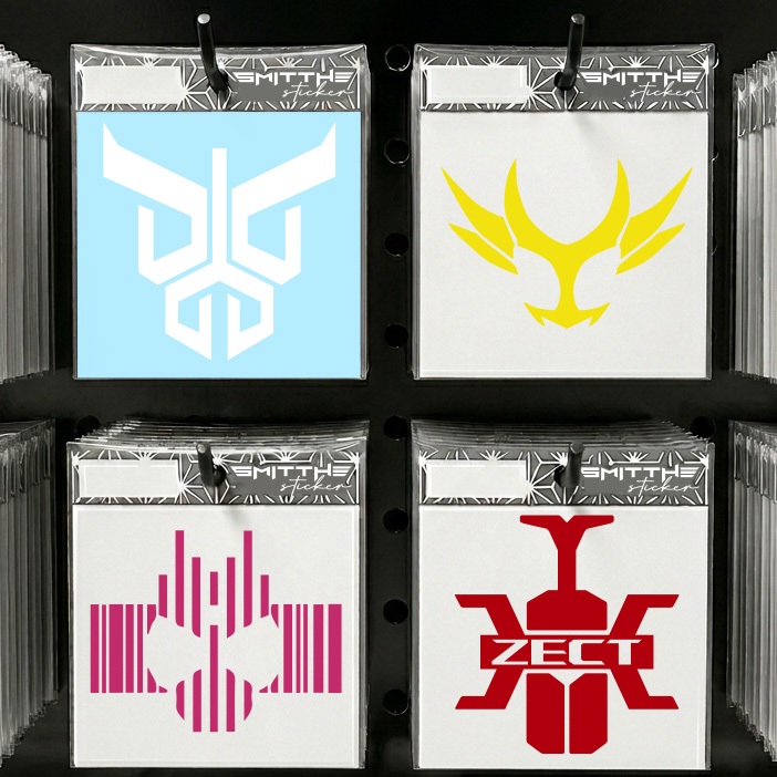 1 ชิ้น Kamen Rider สติ๊กเกอร์ตัดโลโก้ Kamenrider Black RX ZiO Decade Ryuga Drive Build Den O Kuuga