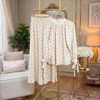 Laluna Series Setelan Celana Wanita 2in1 Bahan Rayon Motif Premium Cantik Manis Anggun Nyaman
