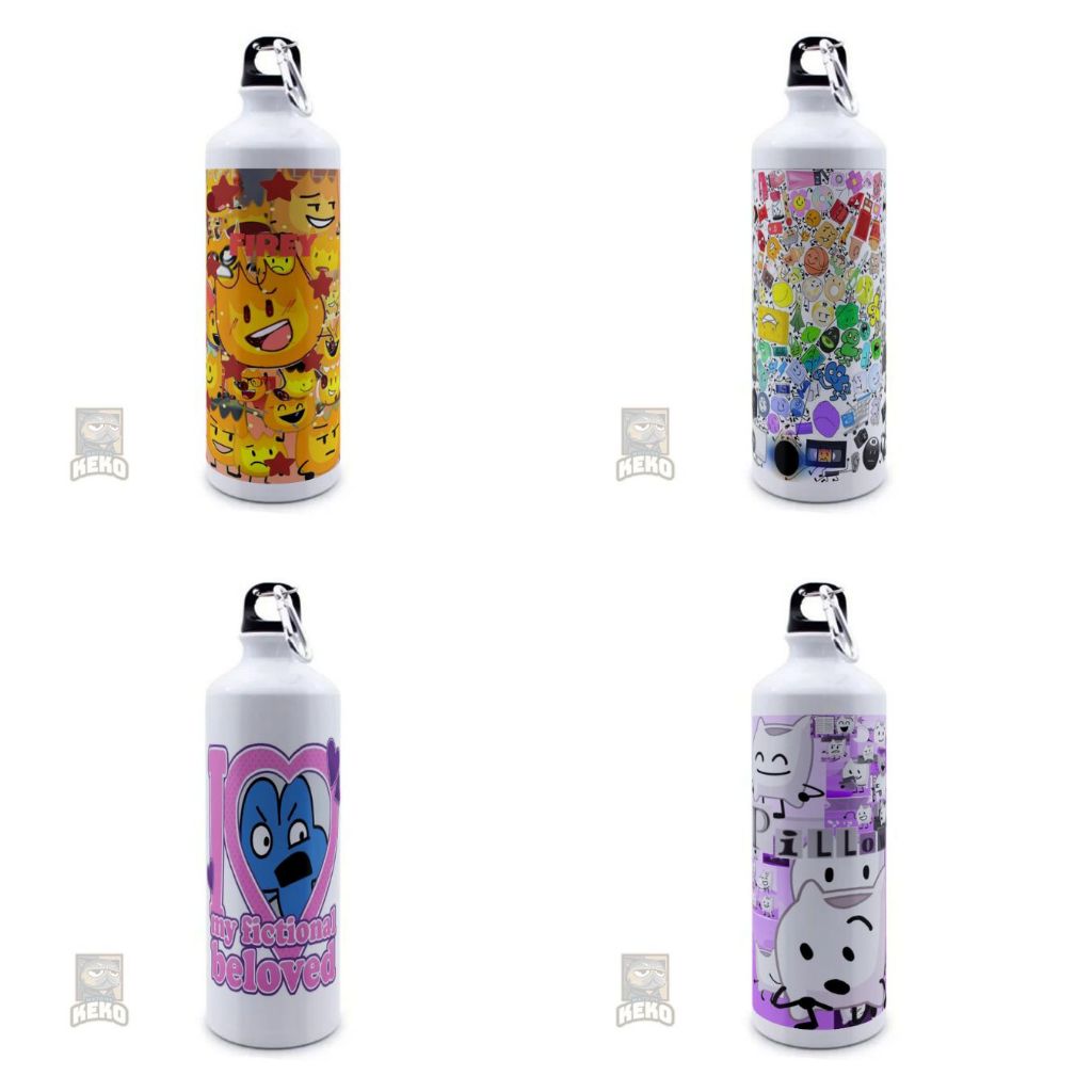 BFB BFDI Teardrop Firey Leafy Four Collage Sport Bottle