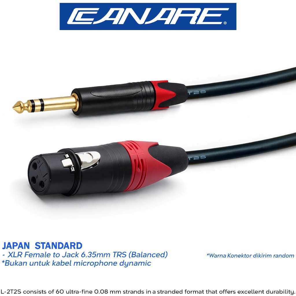 มาตรฐานญี่ปุ่น | XLR Female to 6.5mm TRS Balanced Audio Cable -C1146, (JS, GP, XLR FE - AKAI TRS)