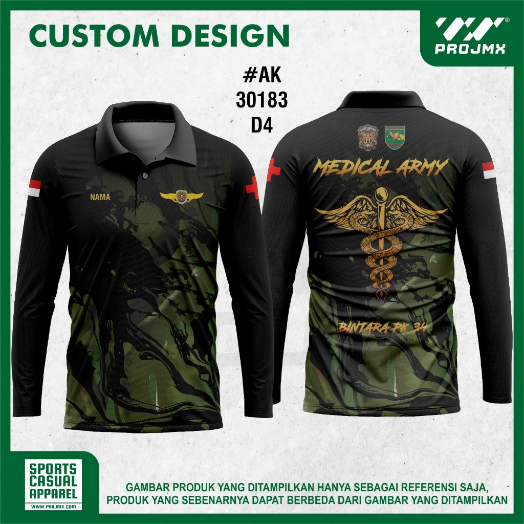 PROJMX - เสื้อแข่ง MEDICAL ARMY MEILITARY PK 34 (CUSTOM DESIGN AVAILABLE)