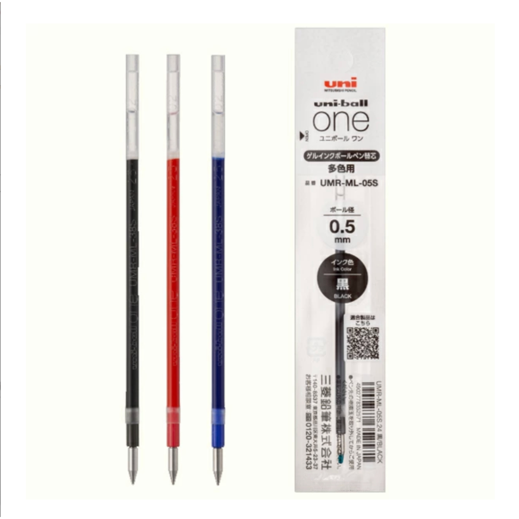 Uni-Ball One 3 สีเติมปากกาลูกลื่นมัลติ 0.38 มม. 0.5 มม. UMR-ML-38S UMR-ML-05S