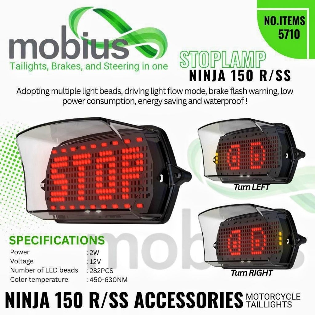 โคมไฟหยุดดุ๊กดิ๊ก Ninja 150R SS, โคมไฟหลัง LED Ninja 150R SS, โคมไฟหยุด LED Ninja 150R SS