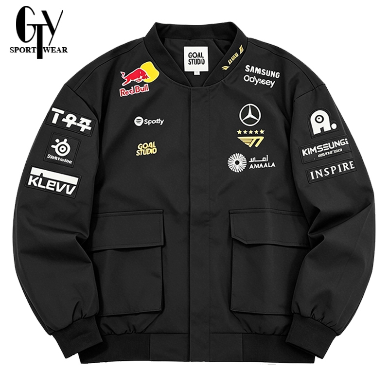 T1 World Faker Retro Varsity Windbreaker Jacket แขนยาวเย็บปักถักร้อยพรีเมี่ยม Unisex พร้อมซิป