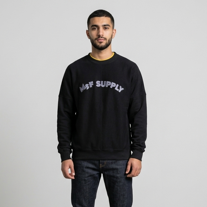 เสื้อสเวตเตอร์ คอกลม Oversize เย็บปักถักร้อย Mc.f supply co