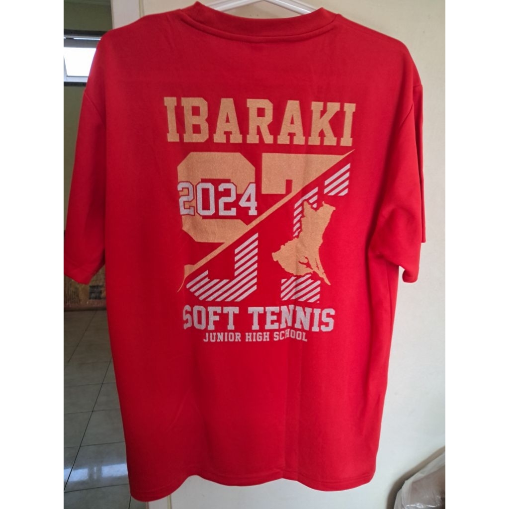 MERAH Ibaraki Kenko 2024 Soft Tennis Red Jersey ป้าย Glimmer