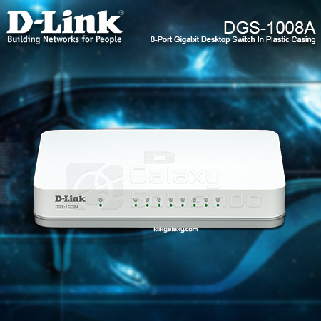 D-LINK DGS-1008A 8-Port Gigabit Desktop Switch ในปลอกพลาสติก - GW