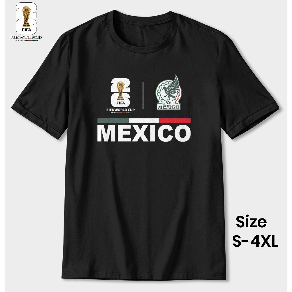 Jj t shirt world cup 2026 mexico cotton 24s สีดํา