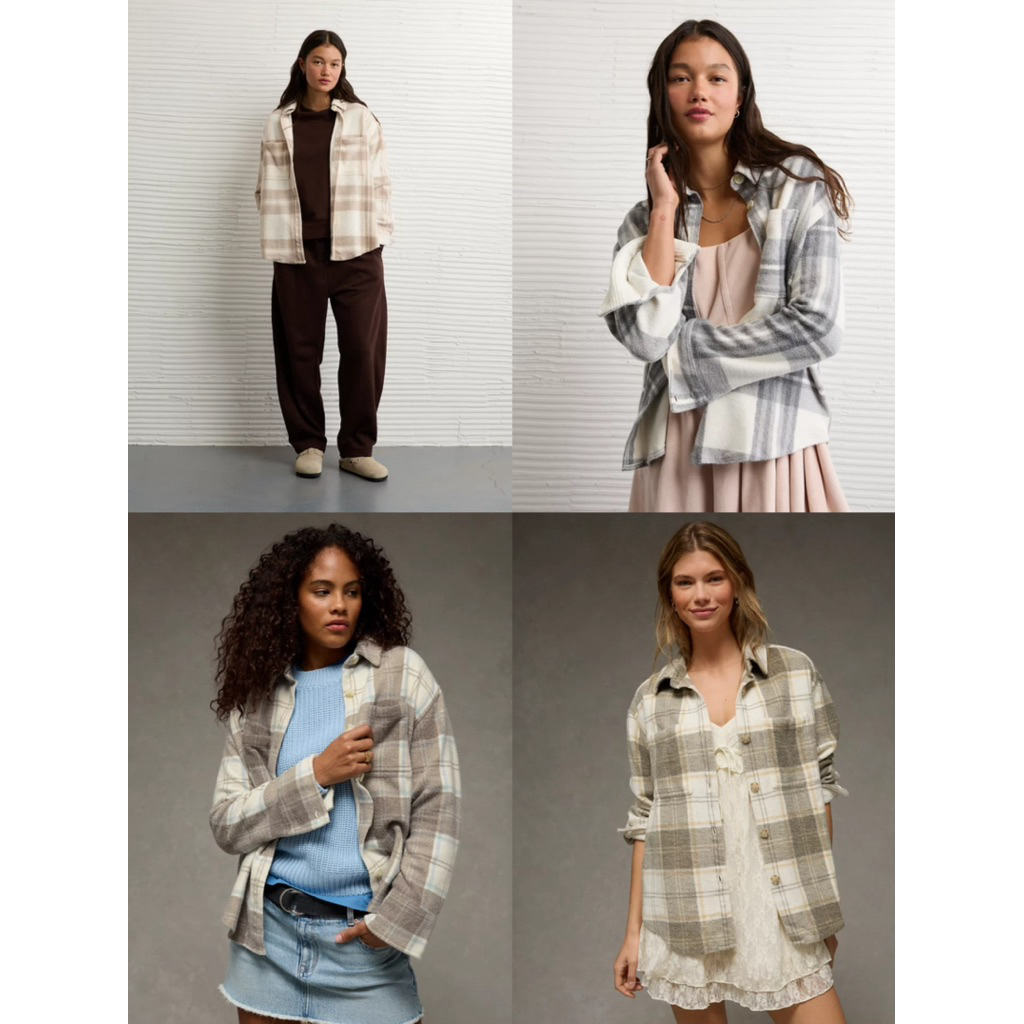 KEMEJA AMERICAN EAGLE SHACKET FLEECE เสื้อเชิ้ตผู้หญิง