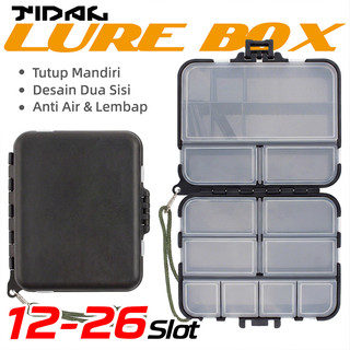 Kotak Aksesoris Pancing Lure Box 12-26 Slot Double Side Anti Air Tackle Box Tempat Kail Snap Swivel Penyekat Lepas Pasang