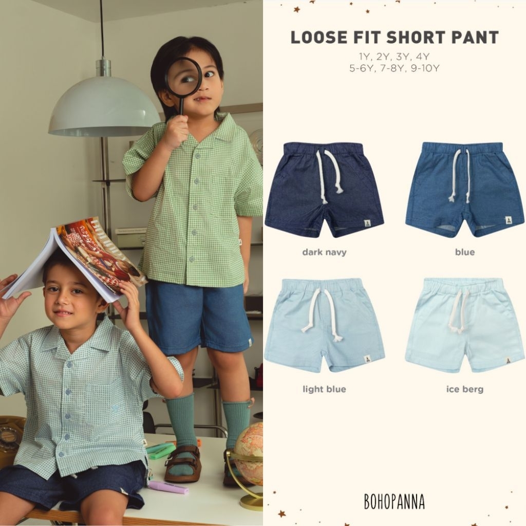 BOHOPNA - LOOSE FIT SHORT PANTS BOHOPNA - CHILDRENS PANTS - CHILDRENS SHORTS - BOYS SHORTS - กางเกงย