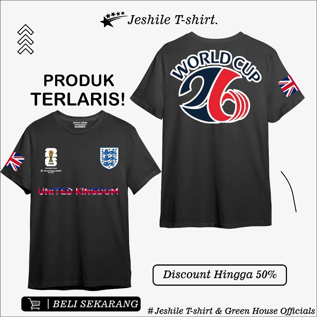Football Fans Edition 2026 / England Edition / Cotton Semi Combed / T-shirt By Jeshile T-shirt