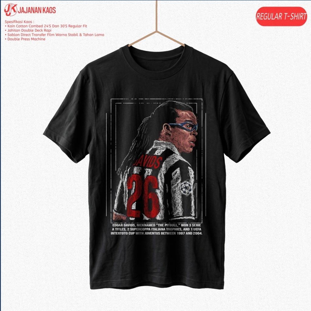 EDGAR DAVIDS JUVENTUS LEGEND Scribble Art Football Distro เสื้อยืด