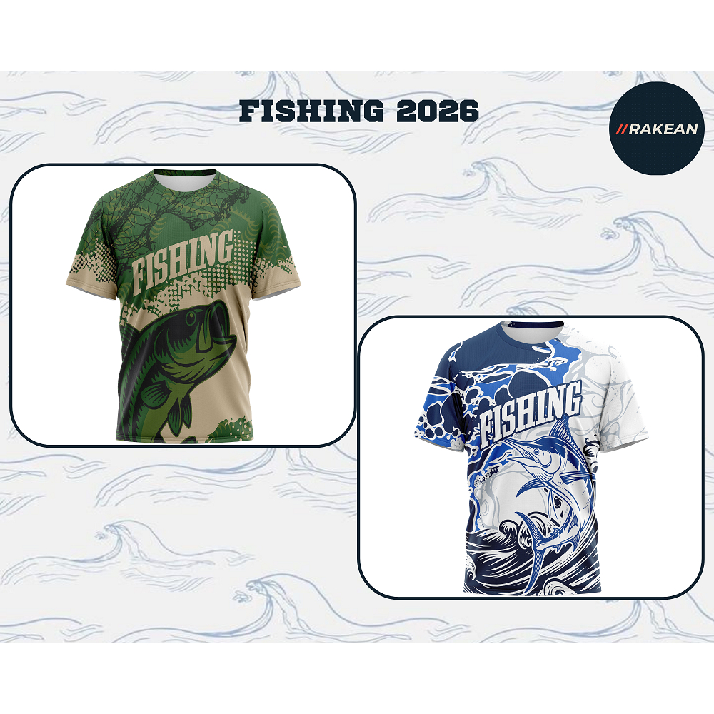 Fishing Mania Fishing 2026 Art 01 & 02 Full Printing ผู้ใหญ่ชายเสื้อยืด Jersey ฟรีชื่อที่กําหนดเอง, 