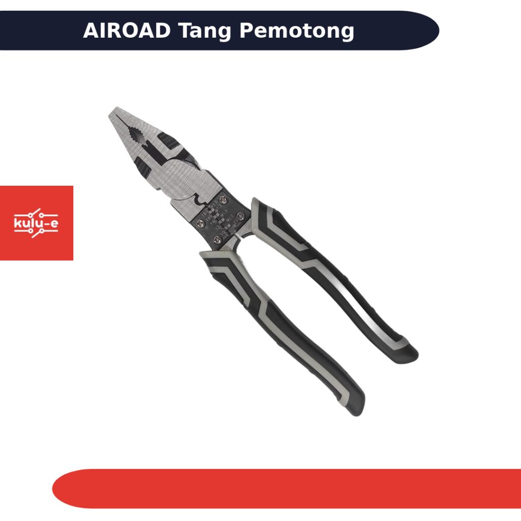 IROAD คีมตัดลวดมัลติฟังก์ชั่นเปิดกว้าง Anti-Slip Combination 9 นิ้ว AR30 สีเทา