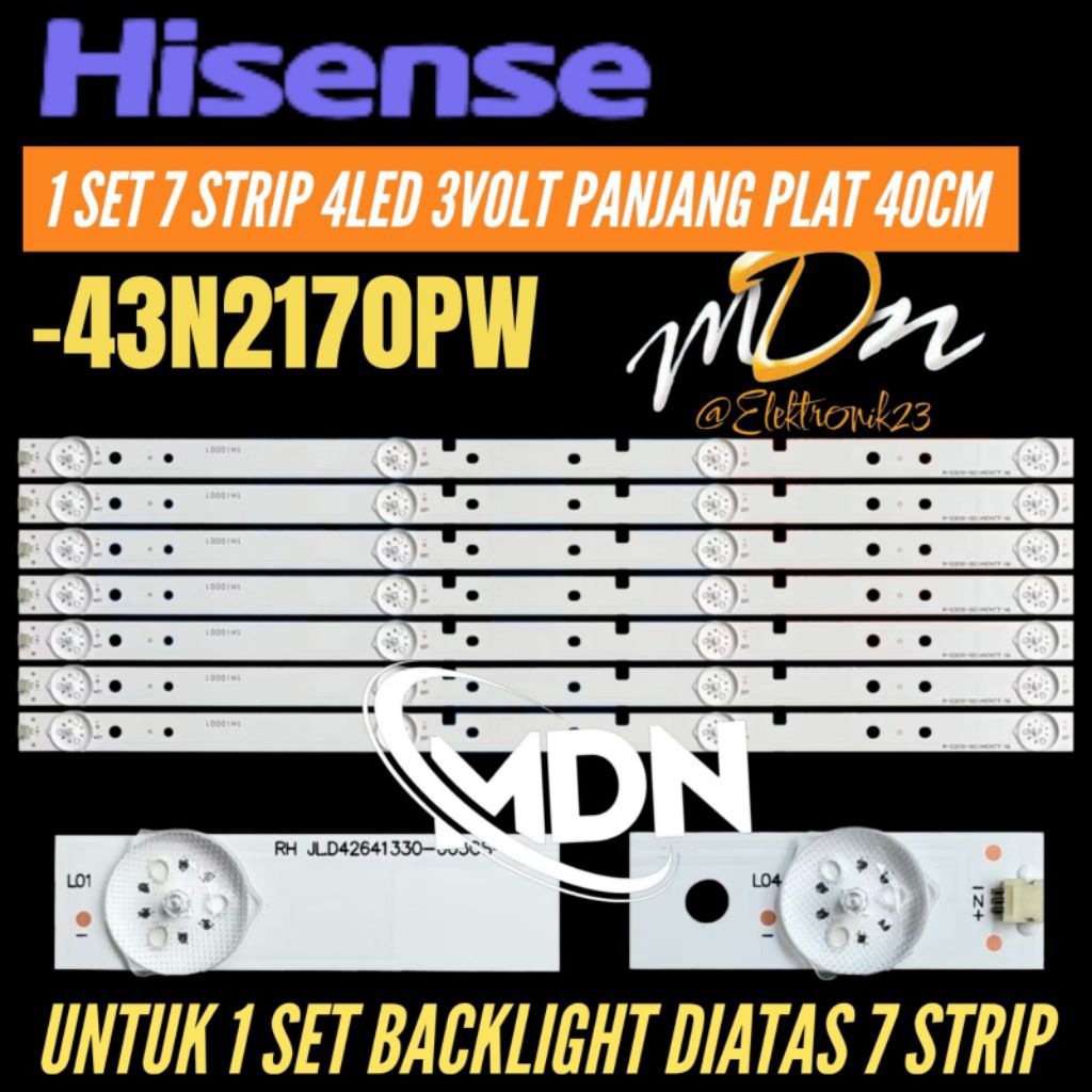 HISENSE 43 นิ้ว LED TV BACKLIGHT 43N2170PW HISENSE 43 นิ้ว LED TV BACKLIGHT