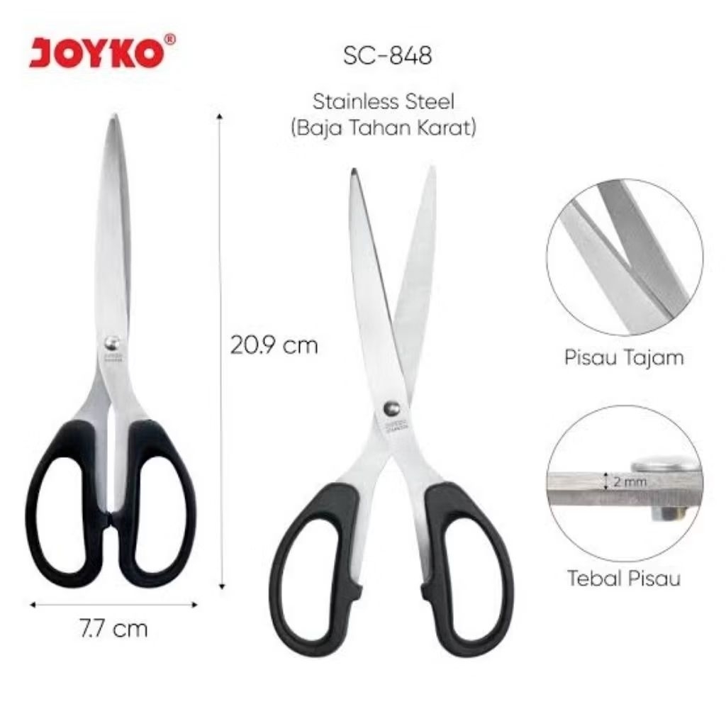 [DOZEN] JOYKO SC-848 SCISSORS / JOYKO SC848 SCISSORS / JOYKO LARGE SCISSORS