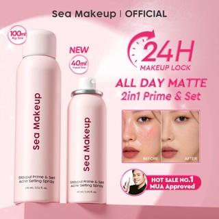 Sea Makeup Stayput Prime & Set Continuous Setting Spray - Longlasting makeup 24 jam flawless velvet finish fine mist spray primer matte makeup kosmetik wajah tahan lama oil control Anti Longsor