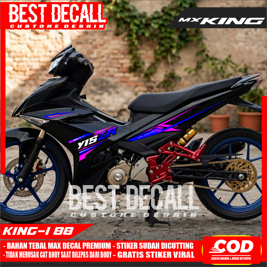 MERAH UV Transparent Sticker Striping mx king 150 Maxdecal Material Blue Red Blue Sky king-i 88