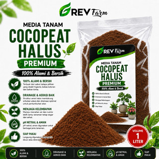 GREV FARM Cocopeat Halus 1 Liter Low EC Media Tanam Organik / Cangkok / Semai / Hidroponik / Alas Hamster