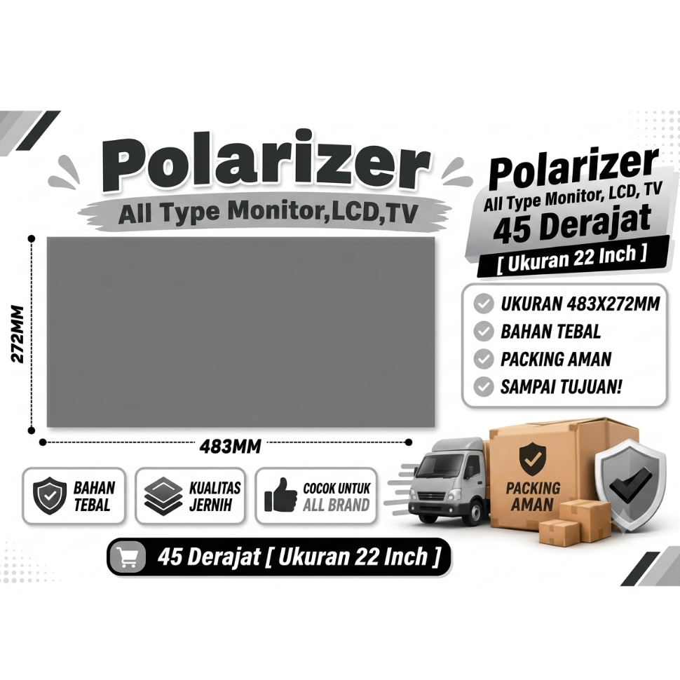 Polarizer All Type Monitor, LCD, TV 22 Inc, ด้านใน 45 องศา