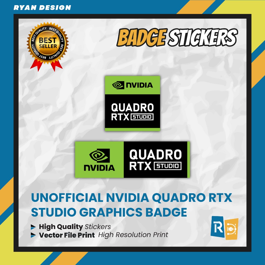 Nvidia Quadro RTX Studio Hologram Logo Sticker Badge Graphic Card (Unofficial)