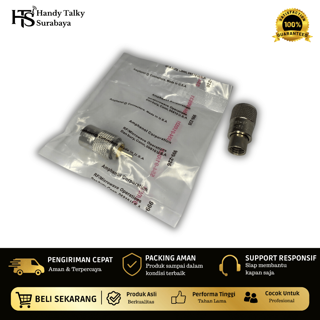 AMPHENOL RG8 Connector สําหรับ PL259 RG-8 PL สายเสาอากาศชาย