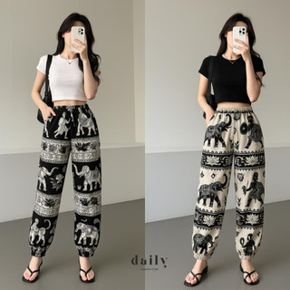 Daily Jogger Hommy Pants Premium Rayon Panjang Besic Loose Fit Highwaist Motif