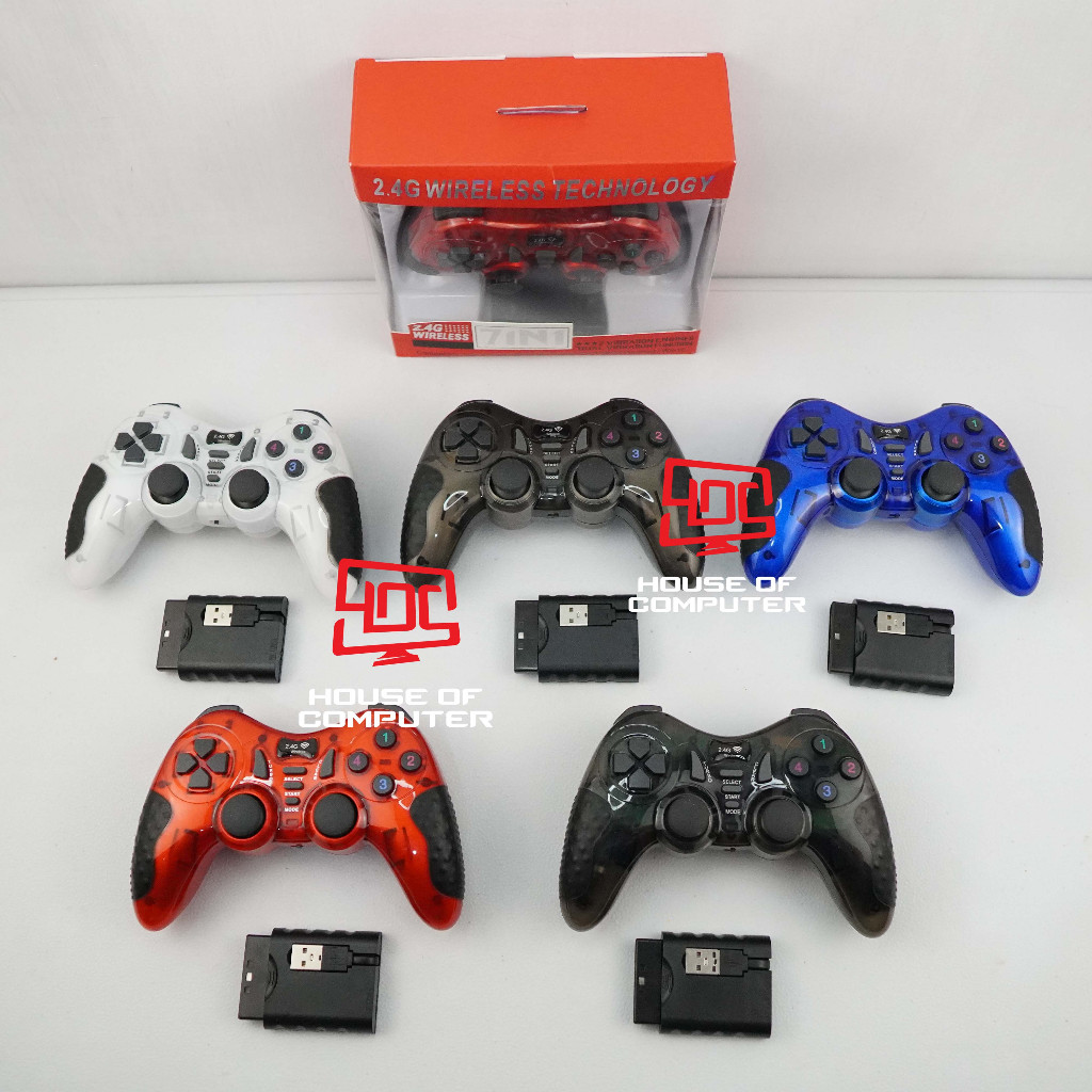 คอนโทรลเลอร์เกมไร้สาย 2.4GHZ 7 IN 1 สําหรับ PC/แล็ปท็อป/Android/Ios/PS3/PS4/PS5