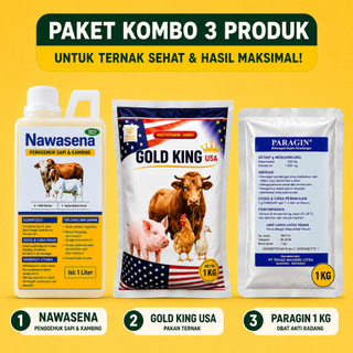 PAKET VITAMIN SAPI PENGGEMUK - Penggemuk Sapi PO Lokal, Penambah Nafsu Makan, Anti Radang, Booster Ternak Lengkap