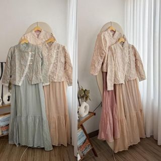 Joley Cloth - Shenina 2in1 Dress dan Outer cheongsam Lepas Pasang Gamis Outfit Kondagan Nyaman Muslim Wanita Setelan Baju Panjang Bridesmaid Terbaru