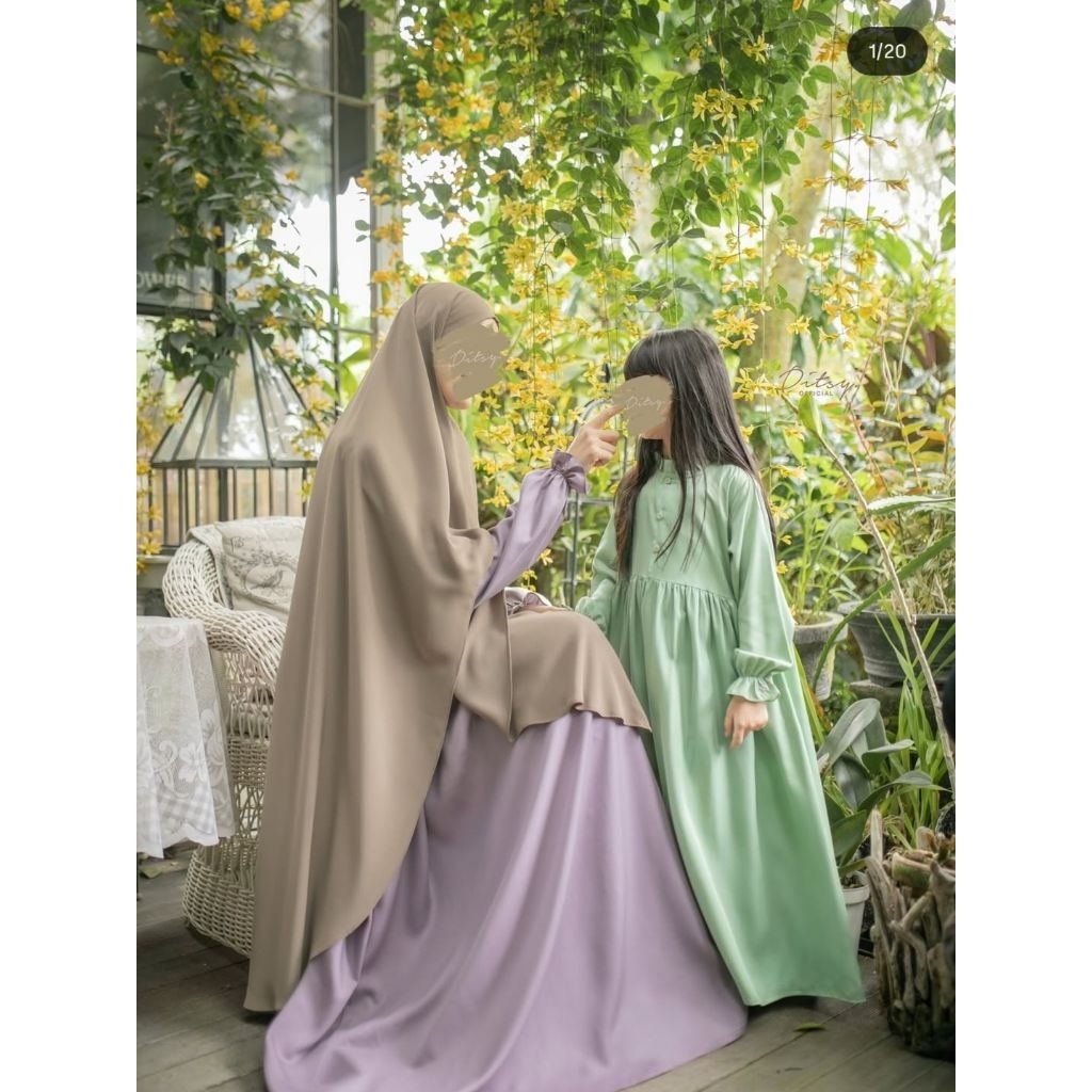UNGU PL Ditsy Dress mauve/สีม่วง ไซส์ L