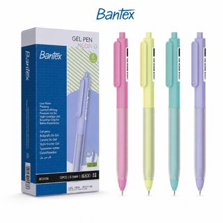Bantex Gel Pen / Pulpen Pena Tip 0.5 mm Low Noise Pressing Pegangan Nyaman Warna Pastel BG1106