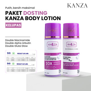 Kanza Lotion Kelupas 10x Dosting UV+ Paket Whitening BPOM | Eksfoliasi Ampuh Angkat Kulit Mati