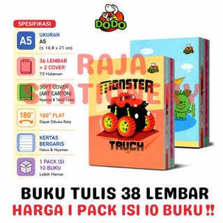 BUKU TULIS 38 LEMBAR GARIS DODO BY SiDU NOTEBOOK A5 RULED BUKU TULIS ANAK CATATAN SEKOLAH FANCY LUCU DODO BY SINAR DUNIA PACK [10PCS]