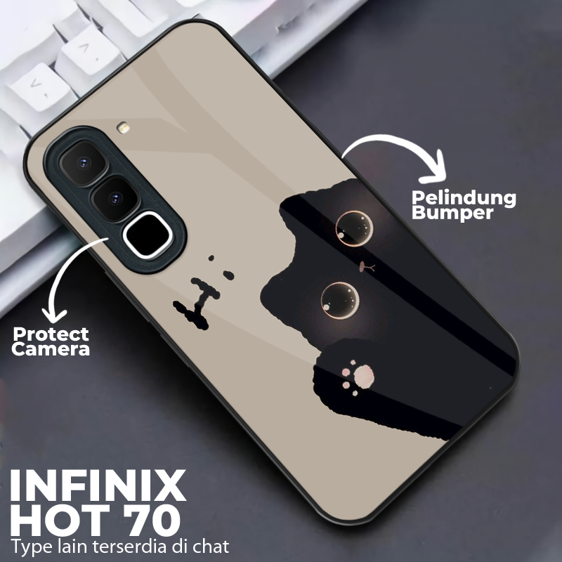 เคสโทรศัพท์ HP ล่าสุด Infinix Hot 70 พร้อมลายน่ารัก วัสดุซิลิคอนเคลือบเงา พร้อมการป้องกันกล้อง Anti-