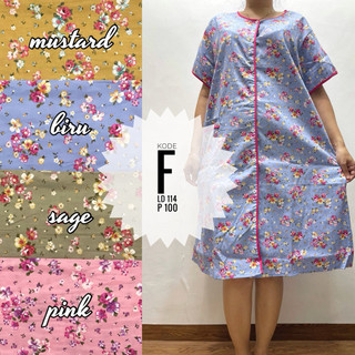 <Banyak Motif>>>> Daster Pretty Girl Full Kancing LD 114 - 118 Busui Bumil Katun lokal Pastel