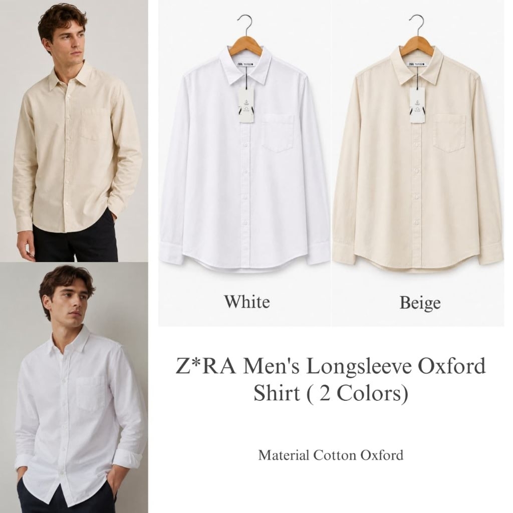 KEMEJA Z*RA เสื้อเชิ้ตแขนยาวผู้ชาย Oxford (2 สี)/Branded Fulltag เชิ้ตผู้ชาย/เสื้อเชิ้ตผู้ชายล่าสุด/